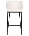 Conjunto de 2 sillas de bar de tela color blanco crema MINA_885314