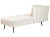 Left Hand Fabric Chaise Lounge White RIOM_877255