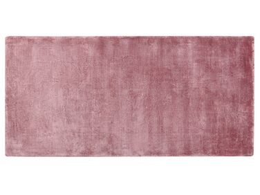 Teppich Viskose rosa 80 x 150 cm Kurzflor GESI II