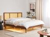 EU Super King Size Bed with LED Light Wood AURAY_901747