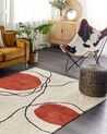 Cotton Area Rug 140 x 200 cm Beige and Red BOLAT_839998