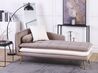 Left Hand Velvet Chaise Lounge Brown with White GONESSE_787802