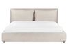 Čalouněná postel s úložným prostorem 180 x 200 cm světle béžová BAJONNA_912501