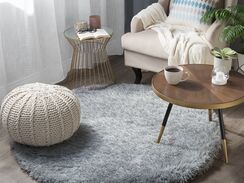 Pyöreä matto vaaleanharmaa ⌀ 140 cm CIDE Pyöreä matto vaaleanharmaa ⌀ 140 cm CIDE