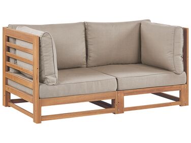 Sofa ogrodowa drewniana 2-osobowa jasna TRANI
