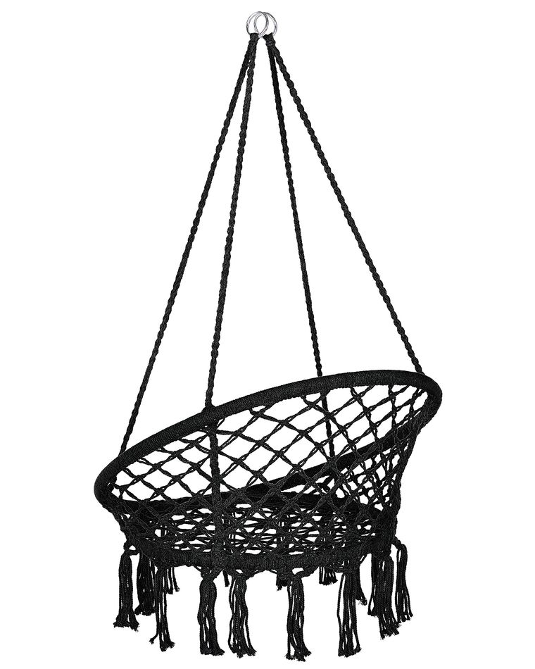 Black macrame hanging chair clearance