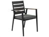 Set di 4 sedie da giardino metallo nero grigio e legno chiaro TAVIANO_841716