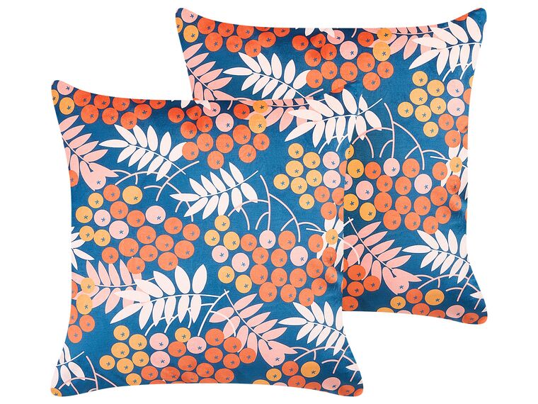 Set of 2 Velvet Cushions 45 x 45 cm Multicolour SUMAC_857734