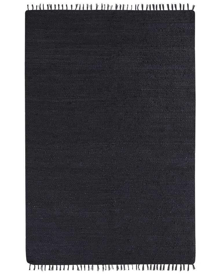 Fekete jutaszőnyeg 200 x 300 cm SINANKOY_904006