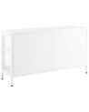 Sideboard Metall / Glas weiß mit LED-Beleuchtung 3 Türen NEWPORT_901252