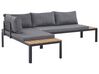 Lounge Set Aluminium schwarz 4-Sitzer modular Auflagen grau PIENZA_776799