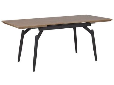 Stół do jadalni rozkładany 140/180 x 80 cm ciemne drewno z czarnym BARBOSA