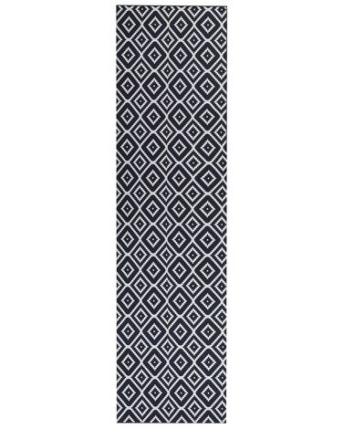 Tappeto nero e bianco 80 x 300 cm KARUNGAL