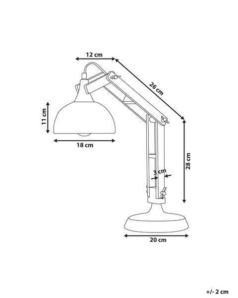 Table Lamp Copper Salado Beliani Sk Table Lamp Copper Salado Beliani Sk, Table Lamp Standard Size