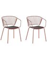 Set of 2 Metal Dining Chairs Copper RIGBY_775530