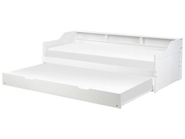 Dřevěná rozkládací postel 90 x 200 cm bílá EDERN