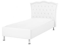 Sänky keinonahka valkoinen 90 x 200 cm METZ