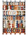 Kelim Teppich Wolle mehrfarbig 200 x 300 cm geometrisches Muster Kurzflor KAGHSI_858205