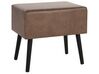 Faux Leather Side Table Brown EUROSTAR_719761