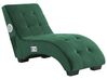 Chaise longue en velours vert avec port USB et haut-parleur bluetooth SIMORRE_823076