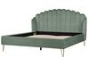 Łóżko welurowe 180 x 200 cm zielone AMBILLOU_902540