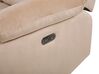 3-Sitzer Sofa Samtstoff beige LED-Beleuchtung USB-Port elektrisch verstellbar BERGEN_835285