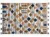 Kelim Teppich Wolle mehrfarbig 200 x 300 cm geometrisches Muster Kurzflor KASAKH_858253