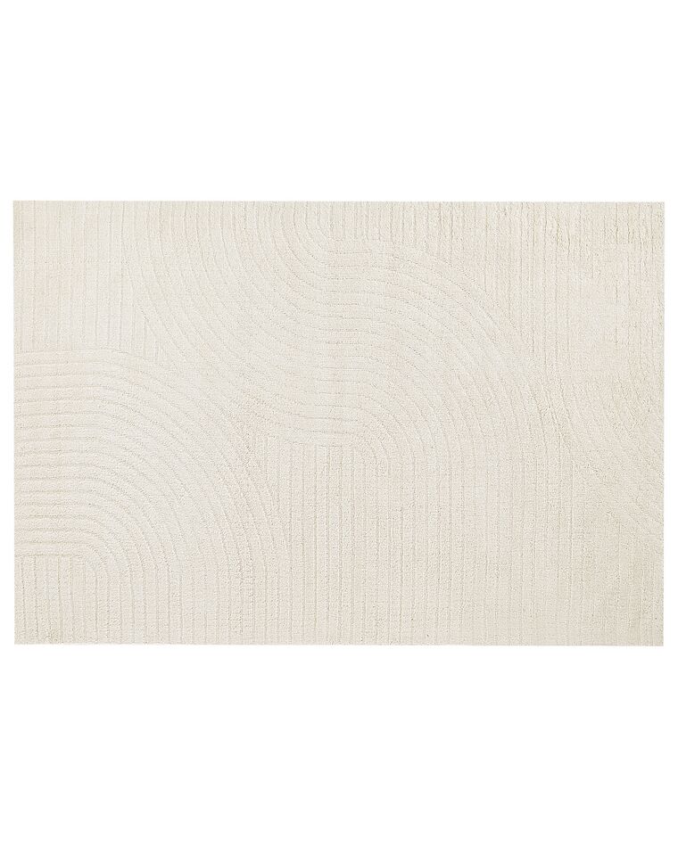 Teppich Wolle beige 160 x 230 cm abstraktes Muster Kurzflor DAGARI_901765