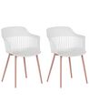 Conjunto de 2 sillas de comedor blanco/madera clara BERECA_783794