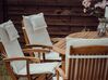 Zestaw ogrodowy drewniany stół i 8 krzeseł z poduszkami białymi MAUI_801334