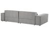 Sofá modular 2 plazas de tela gris con otomana HELLNAR_911760