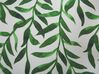 Lot de 2 chiliennes en bois clair et tissu motif feuillage blanc / vert ANZIO_800461