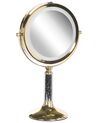 Espelho de maquilhagem preto e dourado com LED ø 18 cm BAIXAS_813671