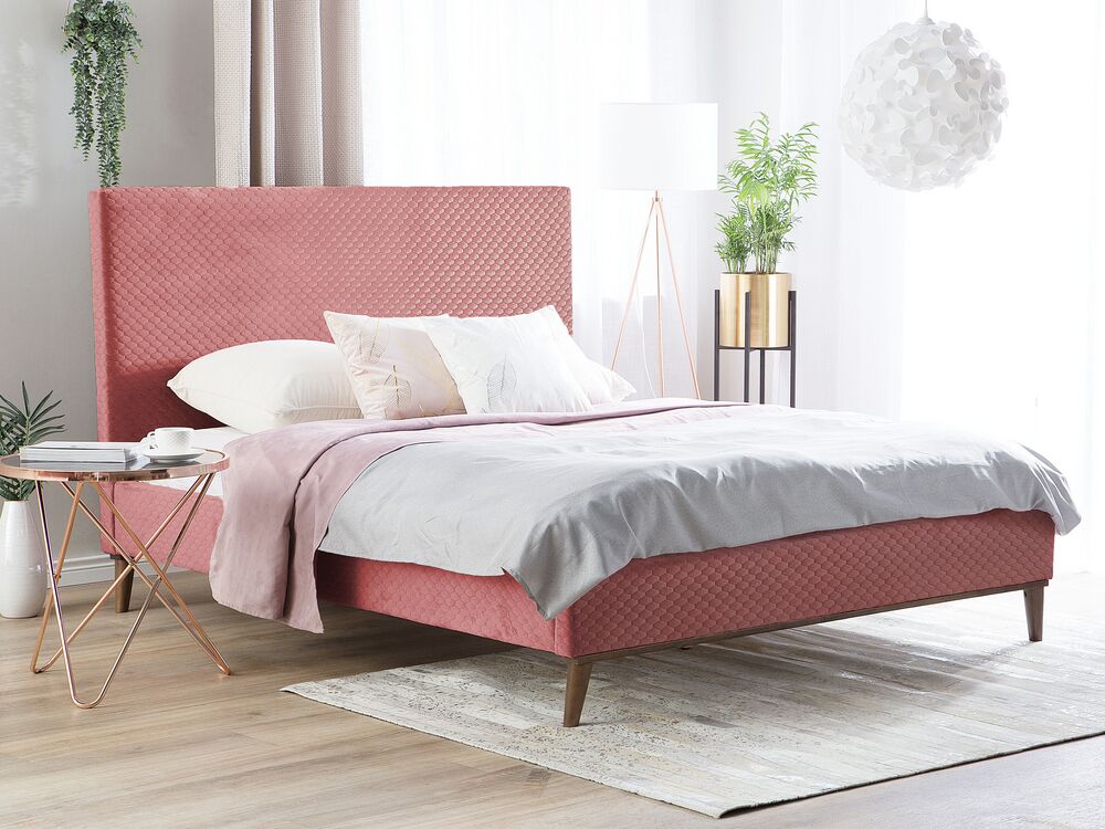 Polsterbett Rosa Lattenrost 180 X 200 Cm Bayonne Beliani De