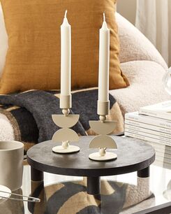 Kynttilänjalka rauta valkoinen 13 cm 2 kpl DAPHNI Kynttilänjalka rauta valkoinen 13 cm 2 kpl DAPHNI