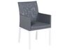Conjunto de 2 sillas de poliéster gris oscuro/blanco BACOLI_720354