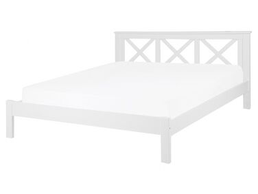 Drevená posteľ 160 x 200 cm biela TANNAY