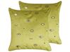 2 welurowe poduszki dekoracyjne z motywem oka 45 x 45 cm zielone AEONIUM_830053