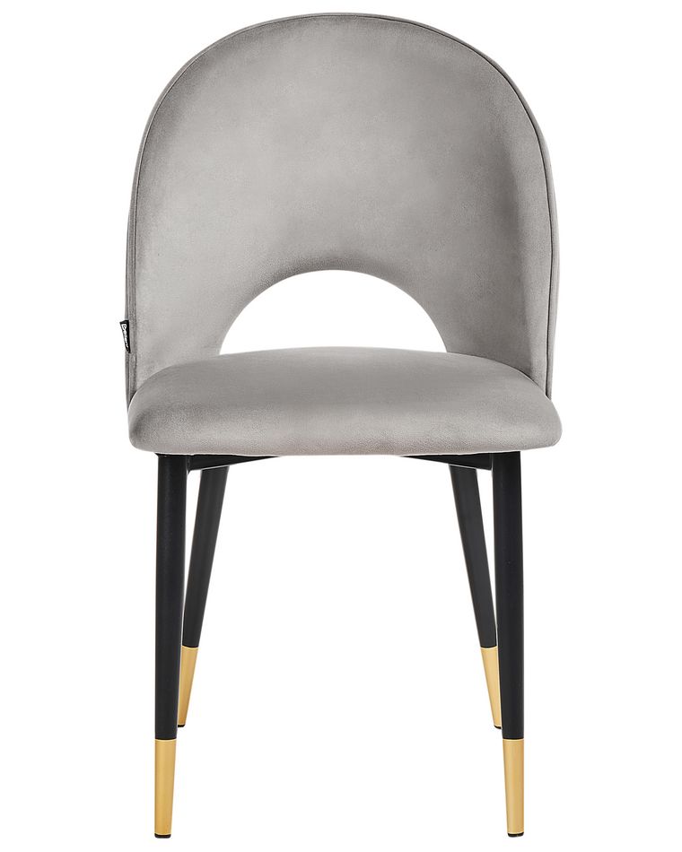 Set of 2 Velvet Dining Chairs Grey MAGALIA Beliani.co.uk