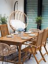 Trädgårdsmöbelset av bord och 6 stolar akaciaträ ljusbrun JAVA_825712