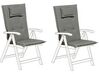 Set of 2 Outdoor Seat/Back Cushions Grey TOSCANA/JAVA_765162