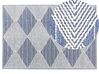 Vlněný koberec 140 x 200 cm světle béžový/modrý DATCA_830998
