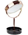 Kosmetikspiegel roségold / schwarz mit LED-Beleuchtung ø 26 cm SAVOIE_848165