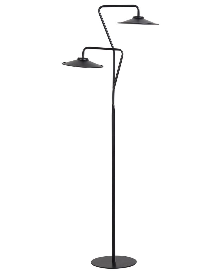 2 Light Metal LED Floor Lamp Black GALETTI_900123