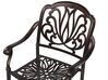 Conjunto de 4 sillas de metal marrón oscuro/beige ANCONA_765486