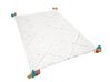 Teppich Baumwolle weiß 140 x 200 cm geometrisches Muster Shaggy KARTAL_805876
