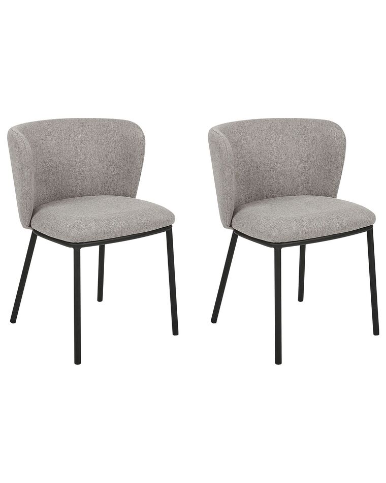 Set of 2 Fabric Dining Chairs Grey MINA_872107