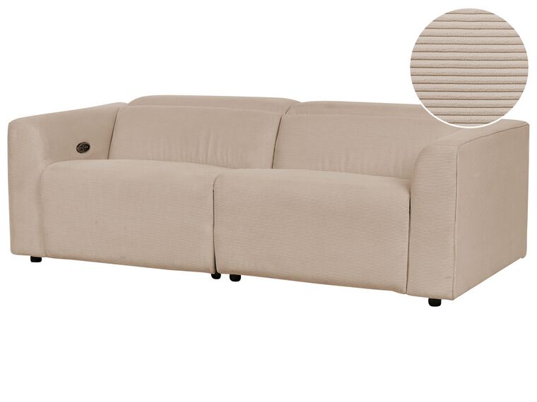 2-Sitzer Sofa Cord sandbeige USB-Port elektrisch verstellbar ULVEN_911575