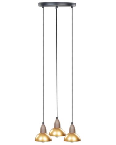 3 Light Metal Pendant Lamp Brass CASTALY