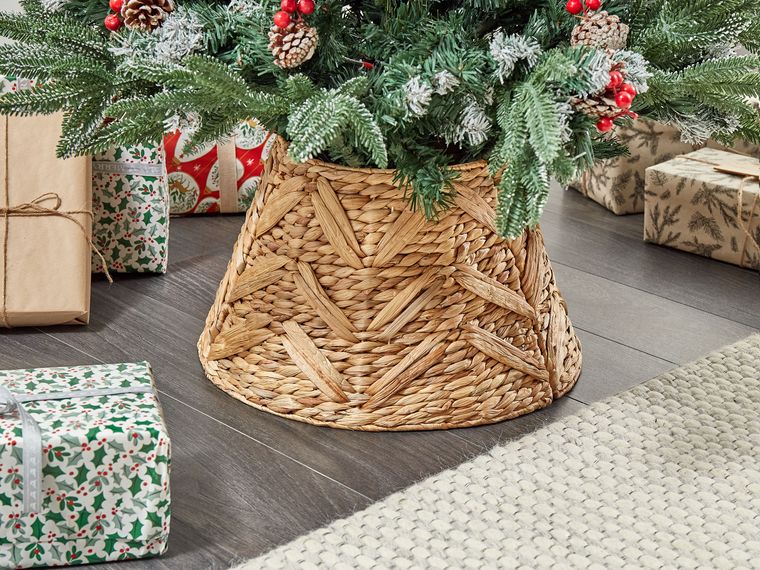 Water Hyacinth Christmas Tree Collar ⌀ 45 cm Natural SAPIN Beliani.co.uk